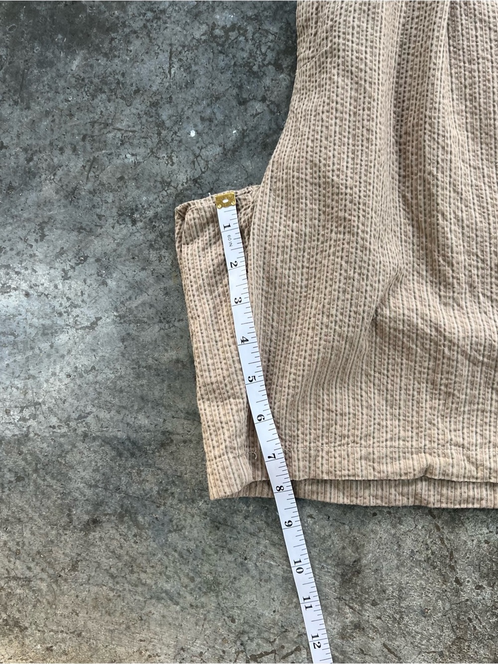 Vintage Nautica Rigger Seersucker Shorts Khaki Beige Pleated Mens 34 - Picture 10 of 12